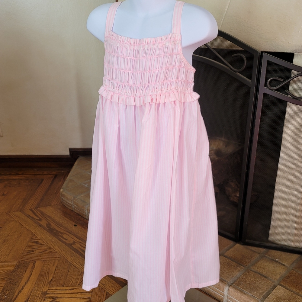 New! J. Crew Sizes 4-5 XS Crewcuts Smocked Pink Striped Dress Girls NWT